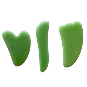 Green Jade Gua Sha 3 Piece Set & Facial Jade Roller – Natural Skin Sculpting